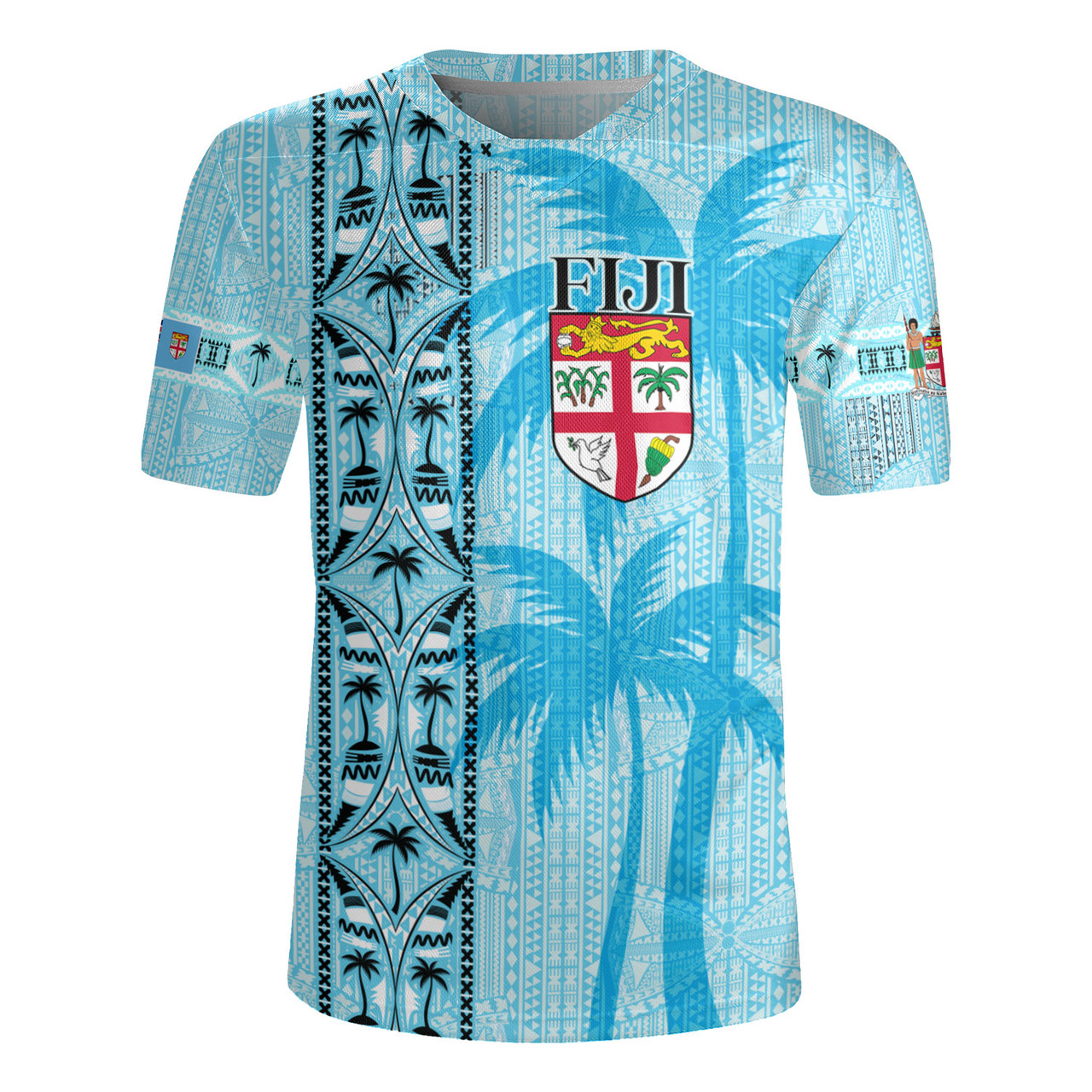 Fiji Custom Personalised Rugby Jersey Fijian Tapa Palms Designs