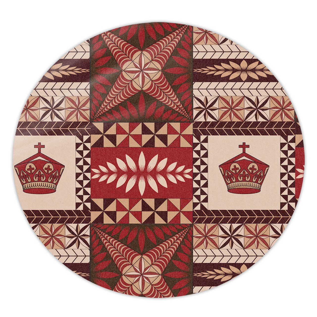 Tonga Round Rug Ngatu Pattern