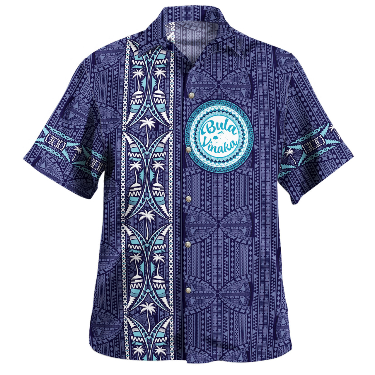 Fiji Hawaiian Shirt Bula Vinaka Tapa Palms Designs
