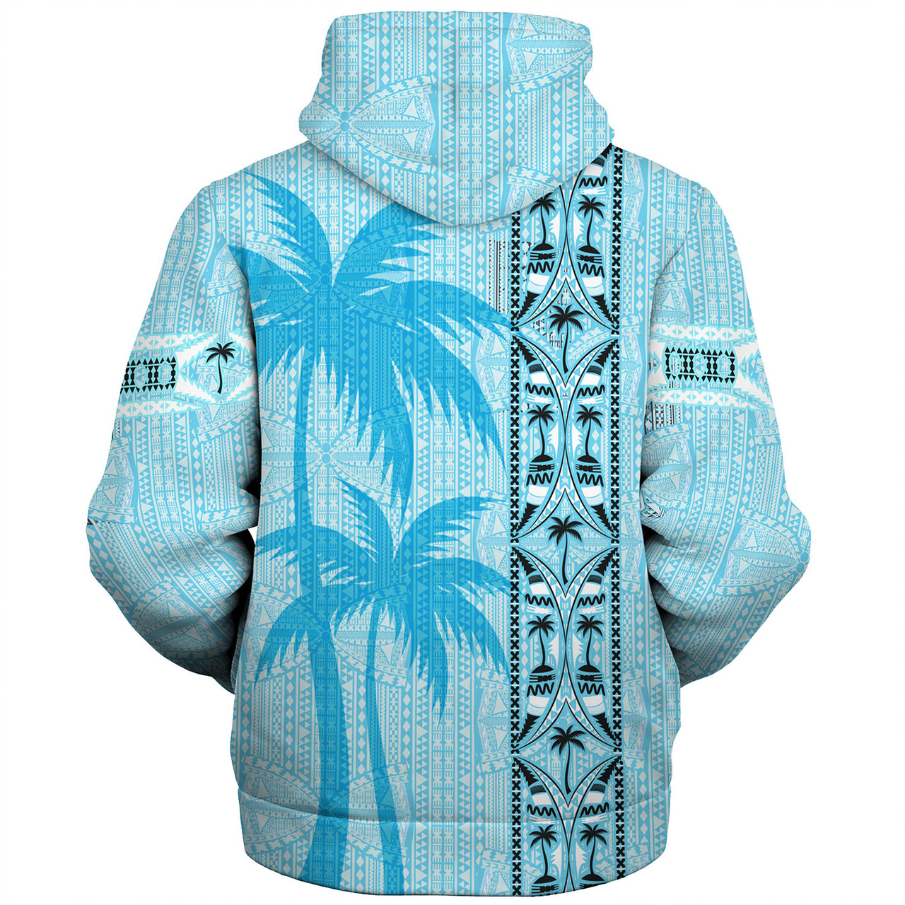 Fiji Sherpa Hoodie Bula Vinaka Tapa Palms Designs