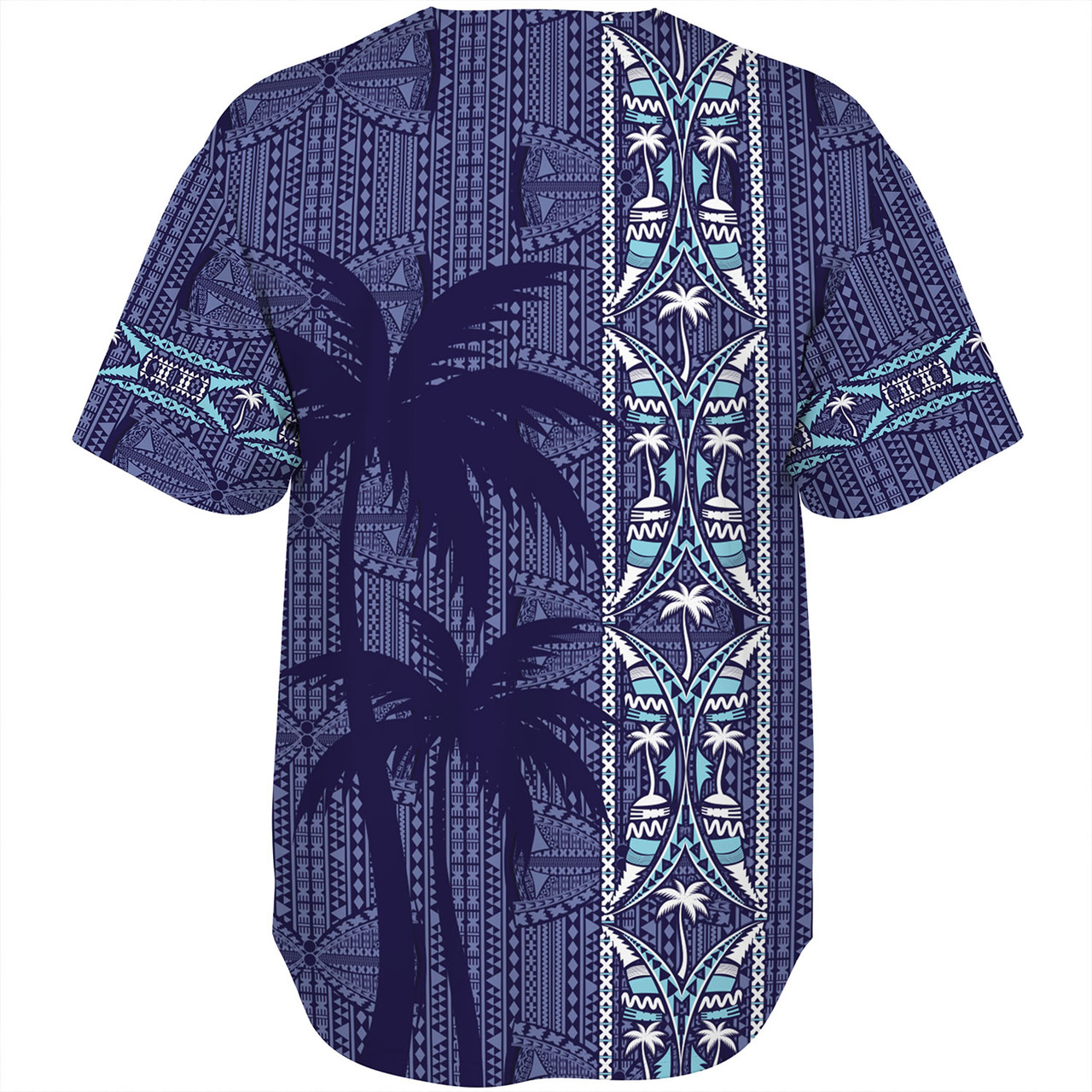 Fiji Baseball Shirt Bula Vinaka Tapa Palms Designs