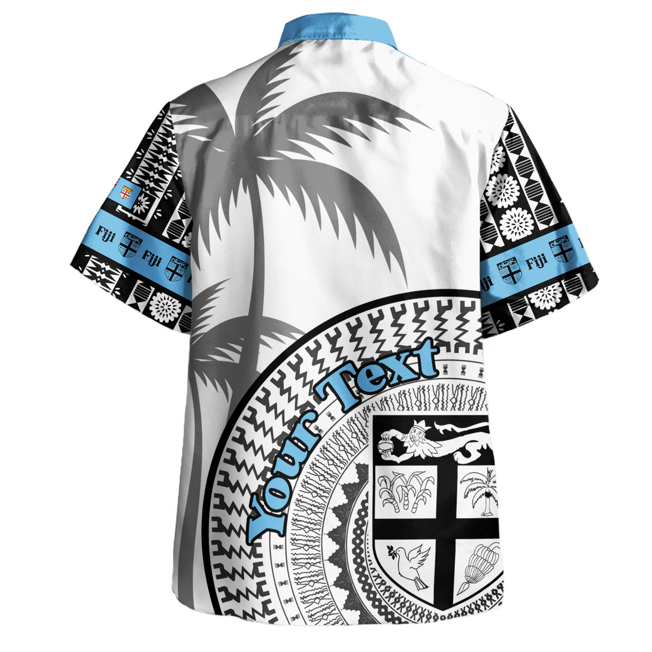 Fiji Custom Personalised Hawaiian Shirt Fijian Masi Palm Curve Style