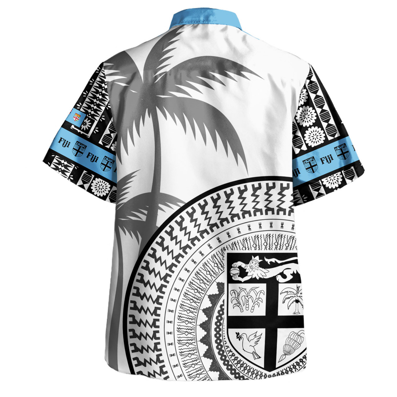 Fiji Custom Personalised Hawaiian Shirt Fijian Masi Palm Curve Style