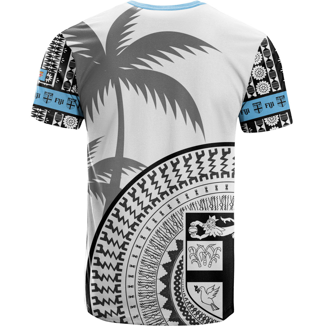 Fiji Custom Personalised T-Shirt Fijian Masi Palm Curve Style