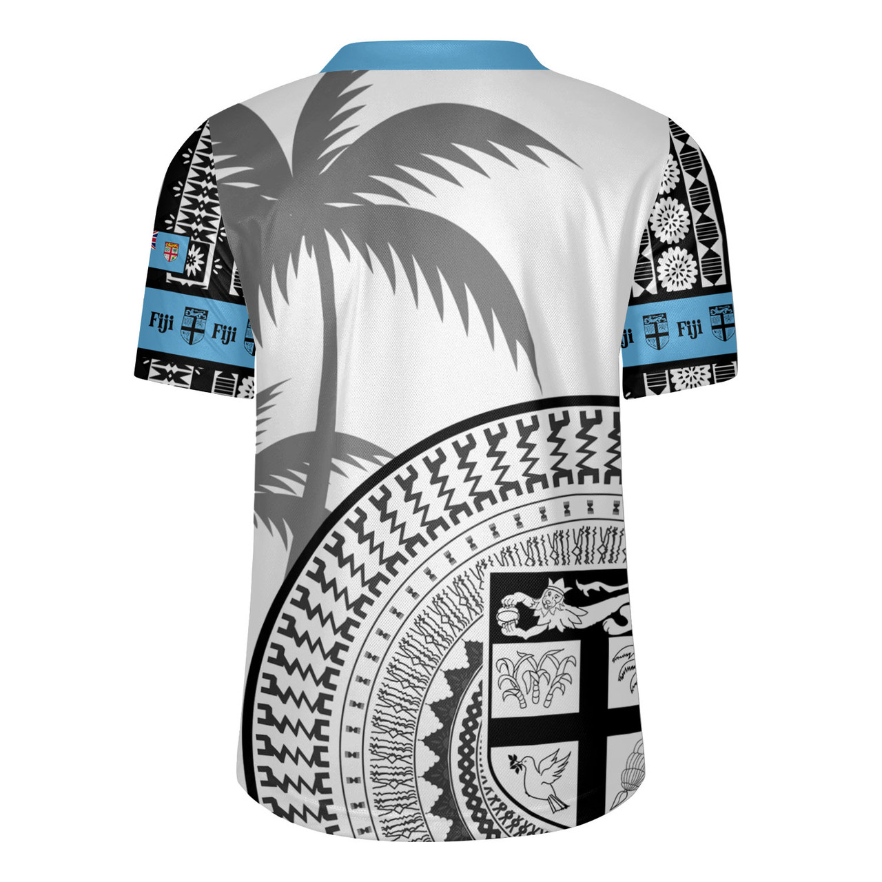 Fiji Custom Personalised Rugby Jersey Fijian Masi Palm Curve Style