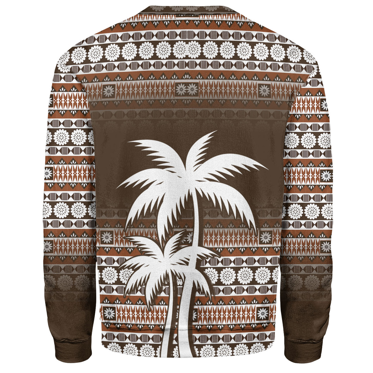 Fiji Sweatshirt Custom Bula Fiji Masi Brown Patterns