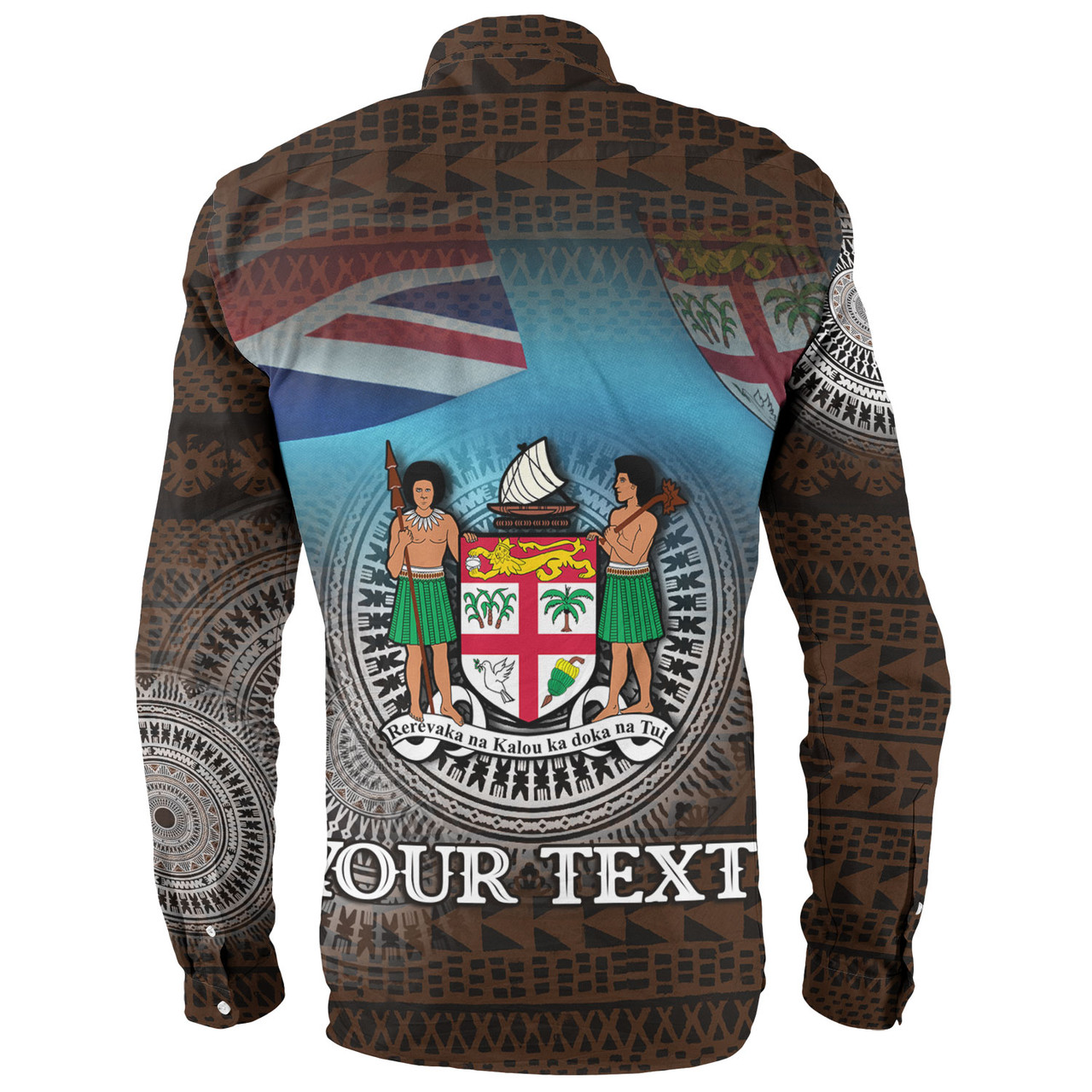 Fiji Long Sleeve Shirt Custom Fiji Islanders Tapa Masi Design