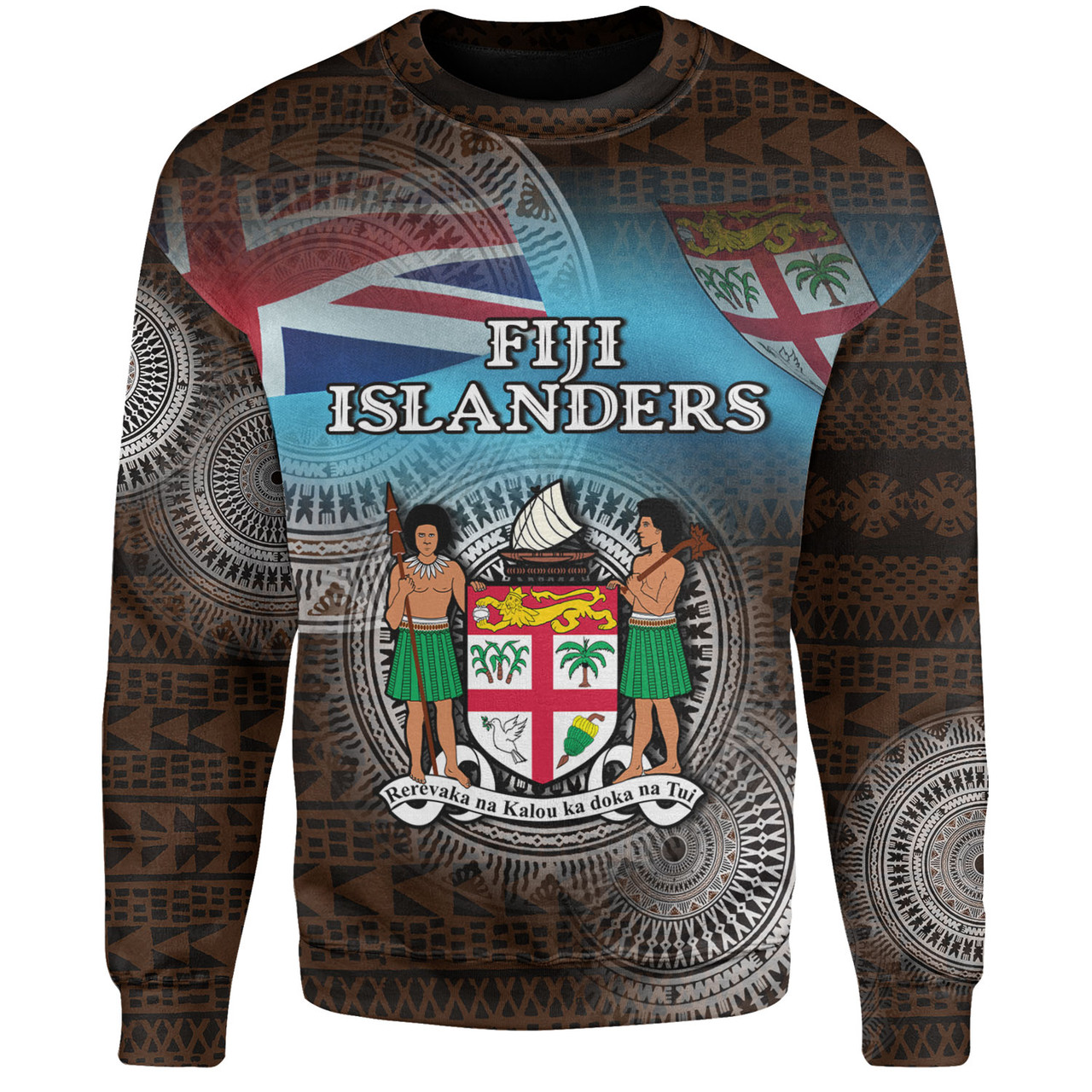 Fiji Sweatshirt Custom Fiji Islanders Tapa Masi Design