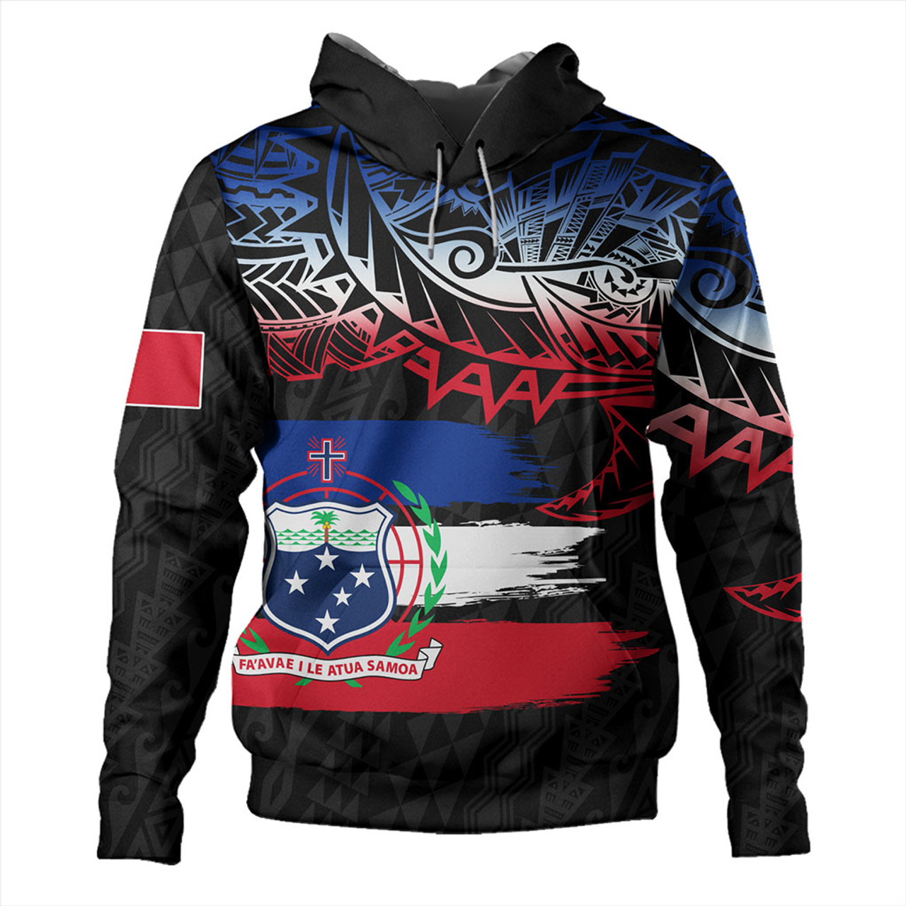 Samoa Hoodie Tribal Polynesian Grunge Flag