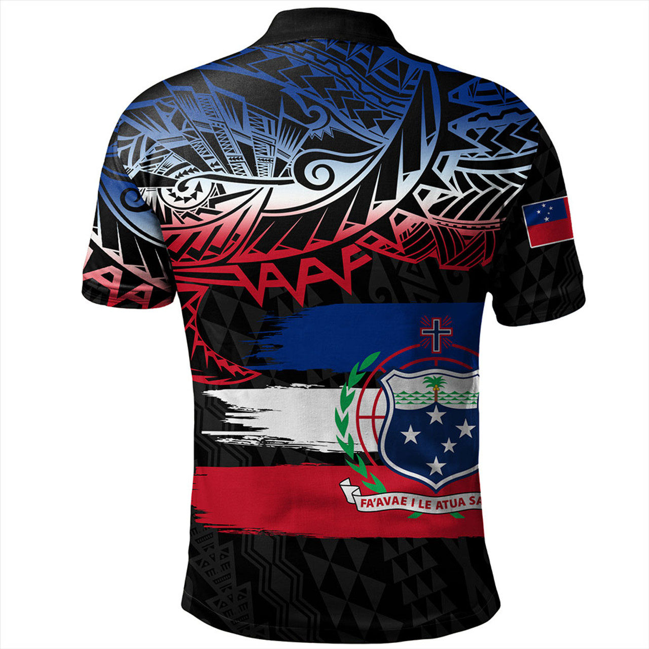 Samoa Polo Shirt Tribal Polynesian Grunge Flag
