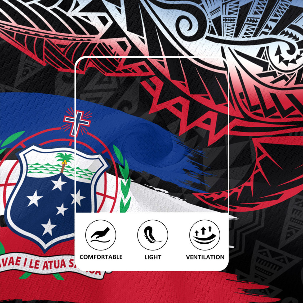 Samoa Rugby Jersey Tribal Polynesian Grunge Flag