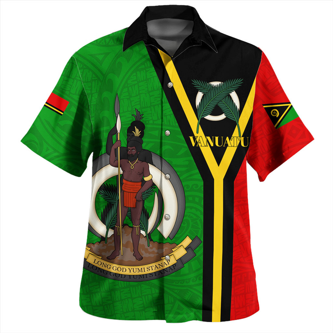 Vanuatu Hawaiian Shirt Melanesia Flag Design