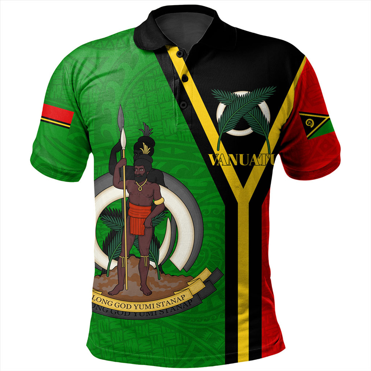 Vanuatu Polo Shirt Melanesia Flag Design