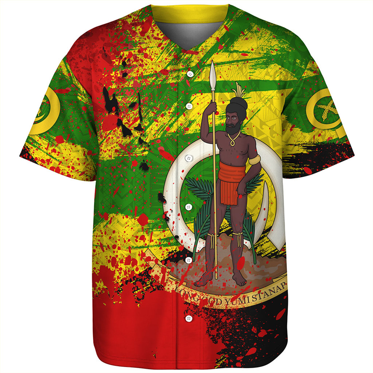 Vanuatu Baseball Shirt Tribal Grunge Style