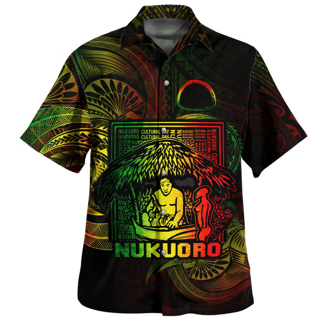 Federated States Of Micronesia Hawaiian Shirt Custom Nukuoro Atoll Cultural Tribal Pattern