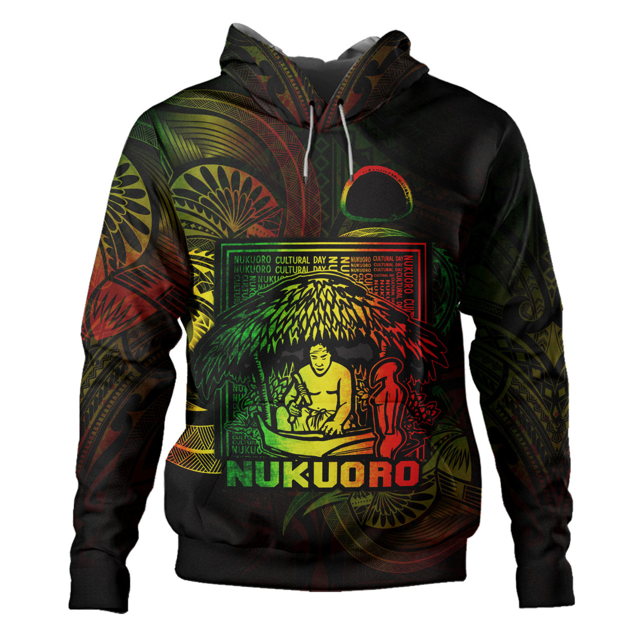 Federated States Of Micronesia Hoodie Custom Nukuoro Atoll Cultural Tribal Pattern