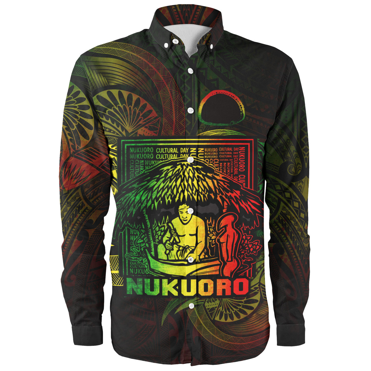 Federated States Of Micronesia Long Sleeve Shirt Custom Nukuoro Atoll Cultural Tribal Pattern