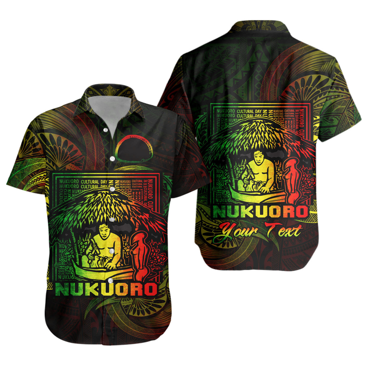 Federated States Of Micronesia Short Sleeve Shirt Custom Nukuoro Atoll Cultural Tribal Pattern
