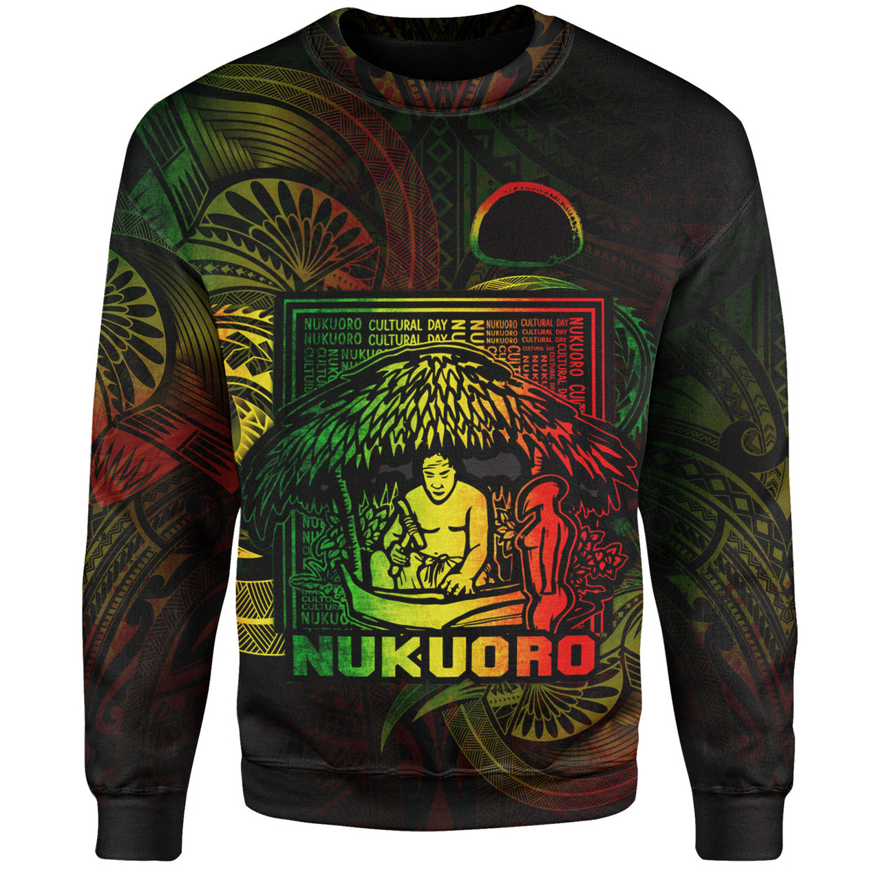 Federated States Of Micronesia Sweatshirt Custom Nukuoro Atoll Cultural Tribal Pattern