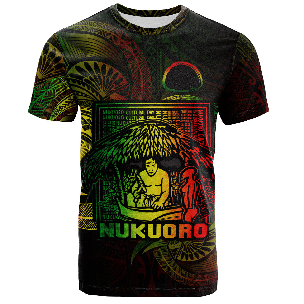 Federated States Of Micronesia T-Shirt Custom Nukuoro Atoll Cultural Tribal Pattern