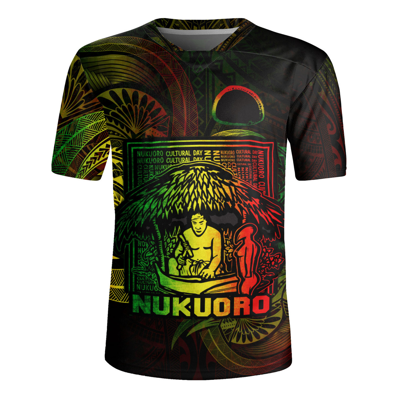 Federated States Of Micronesia Rugby Jersey Custom Nukuoro Atoll Cultural Tribal Pattern