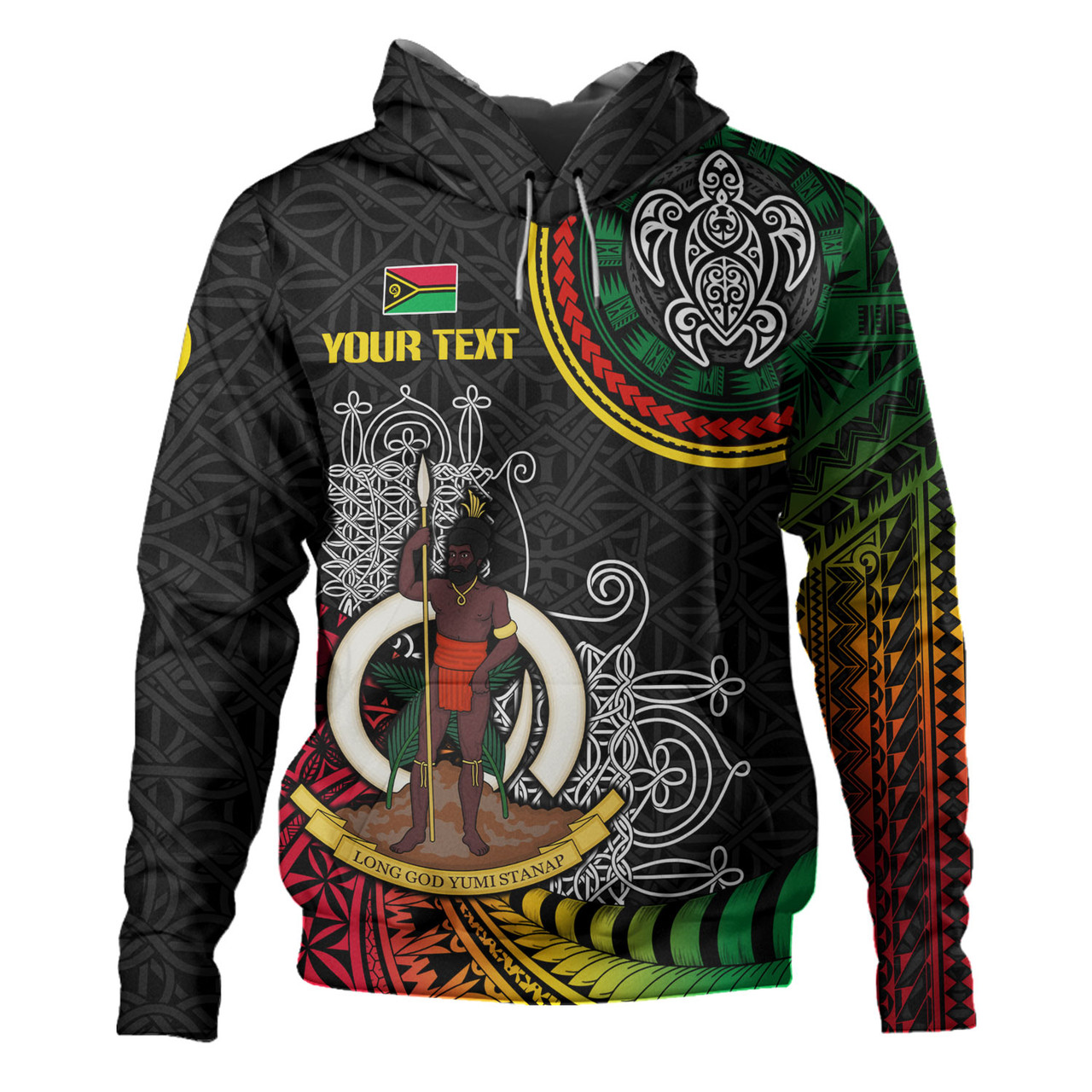 Vanuatu Hoodie Custom Seal With Mutis En Atan Patterns