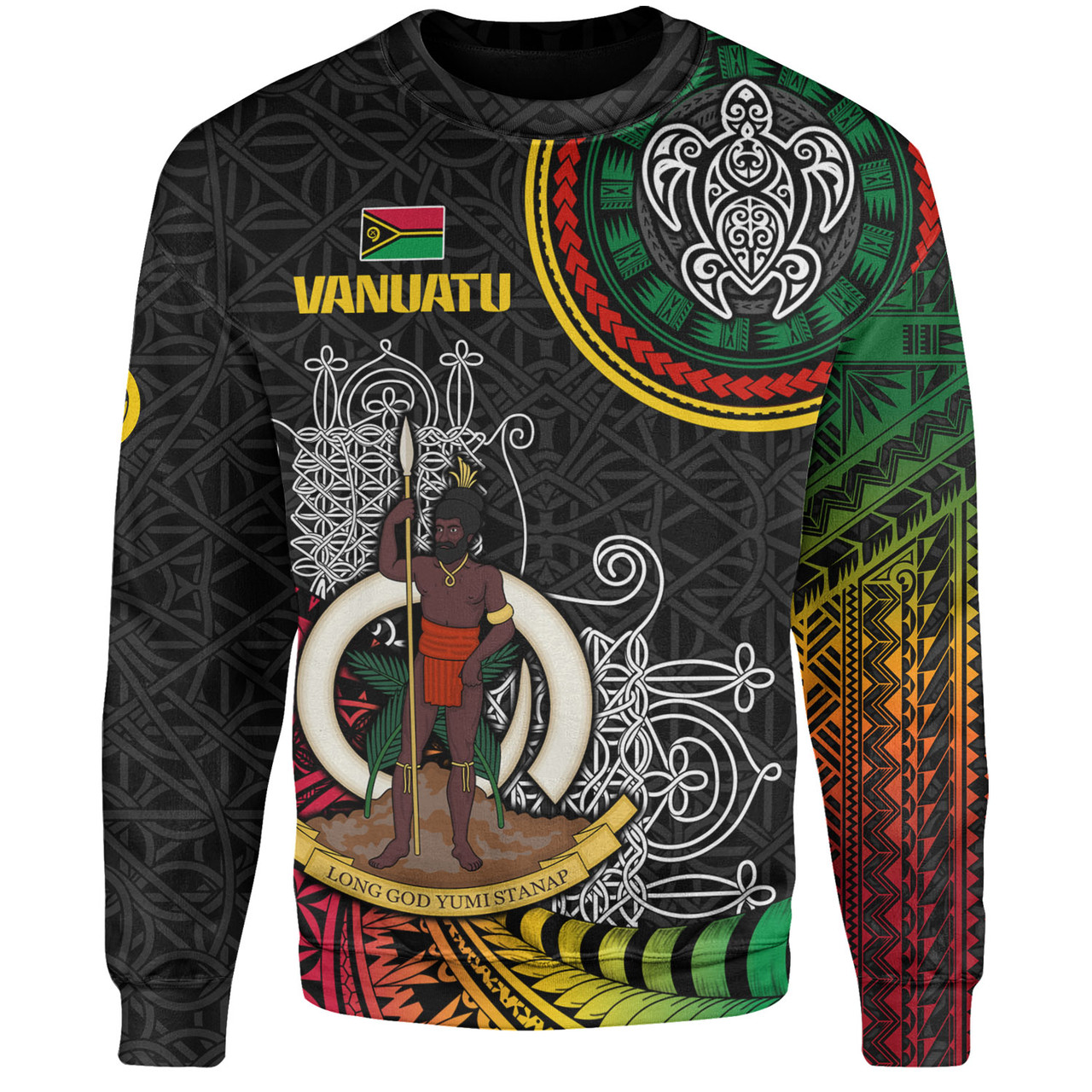 Vanuatu Sweatshirt Custom Seal With Mutis En Atan Patterns