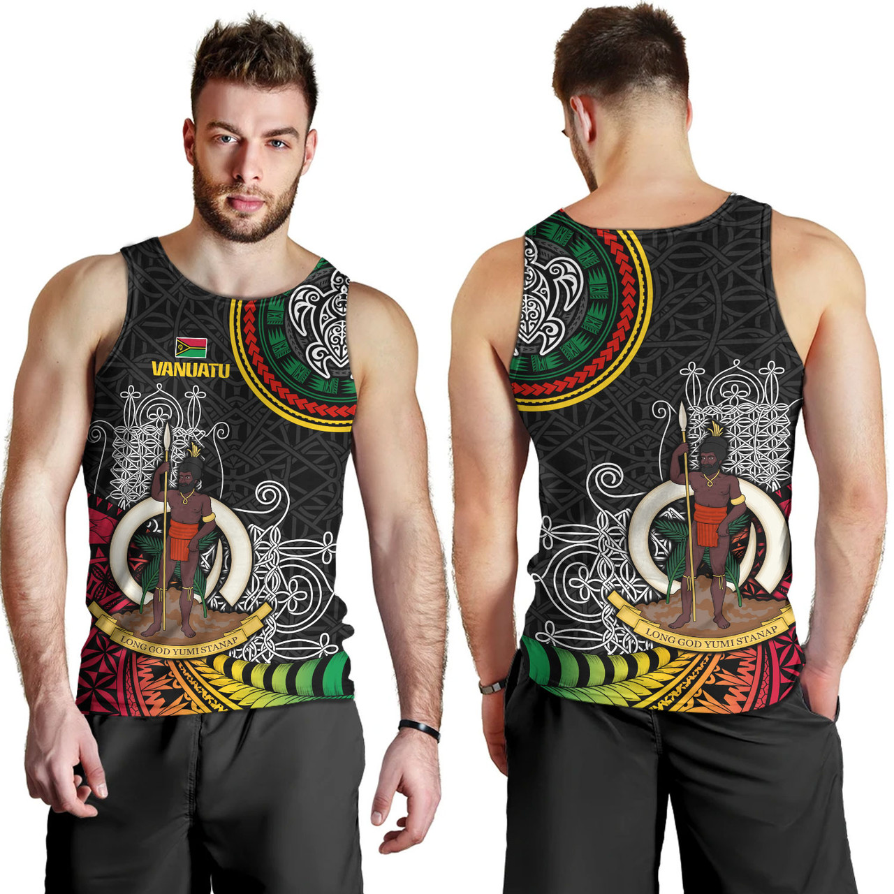 Vanuatu Tank Top Custom Seal With Mutis En Atan Patterns