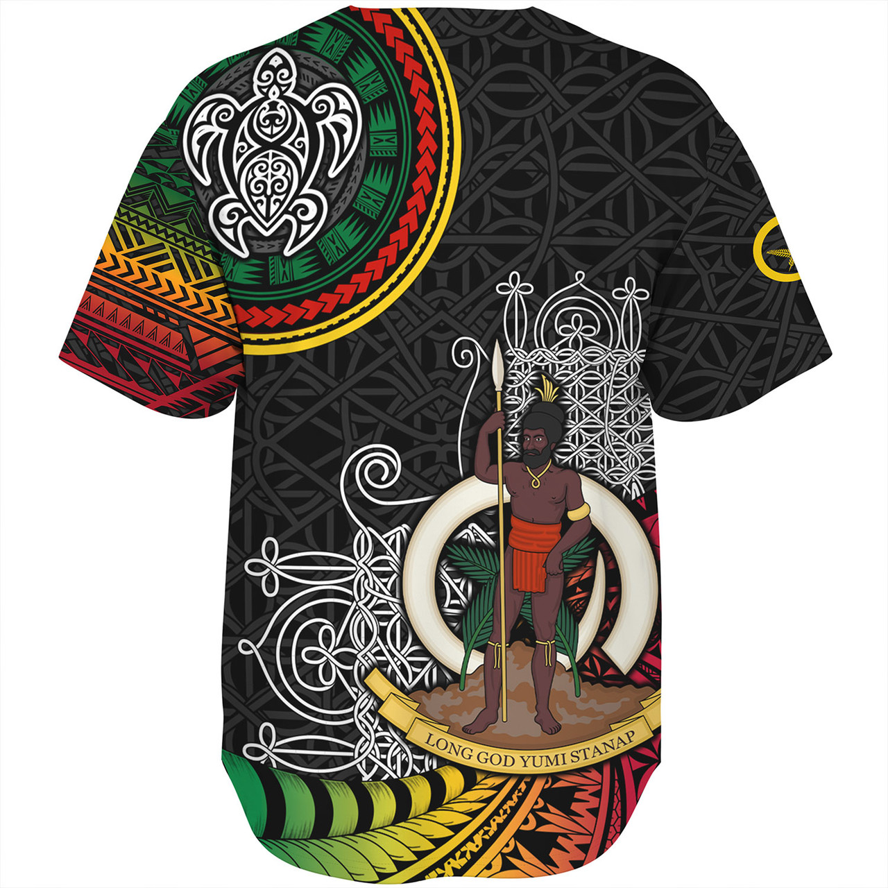 Vanuatu Baseball Shirt Custom Seal With Mutis En Atan Patterns