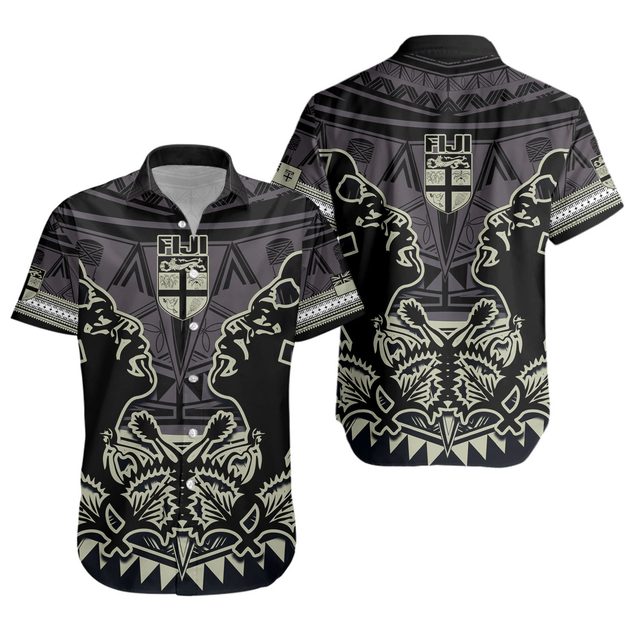 Fiji Short Sleeve Shirt Fiji Bati Masi Tapa Style