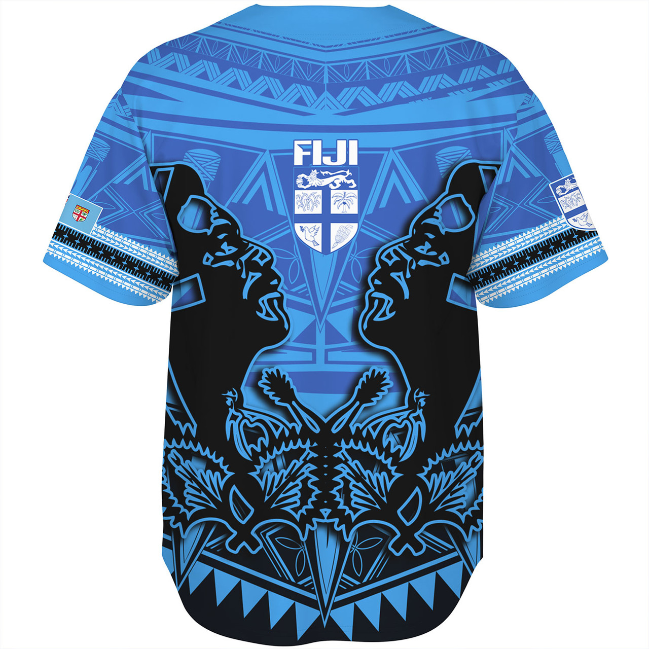 Fiji Baseball Shirt Fiji Bati Masi Tapa Style