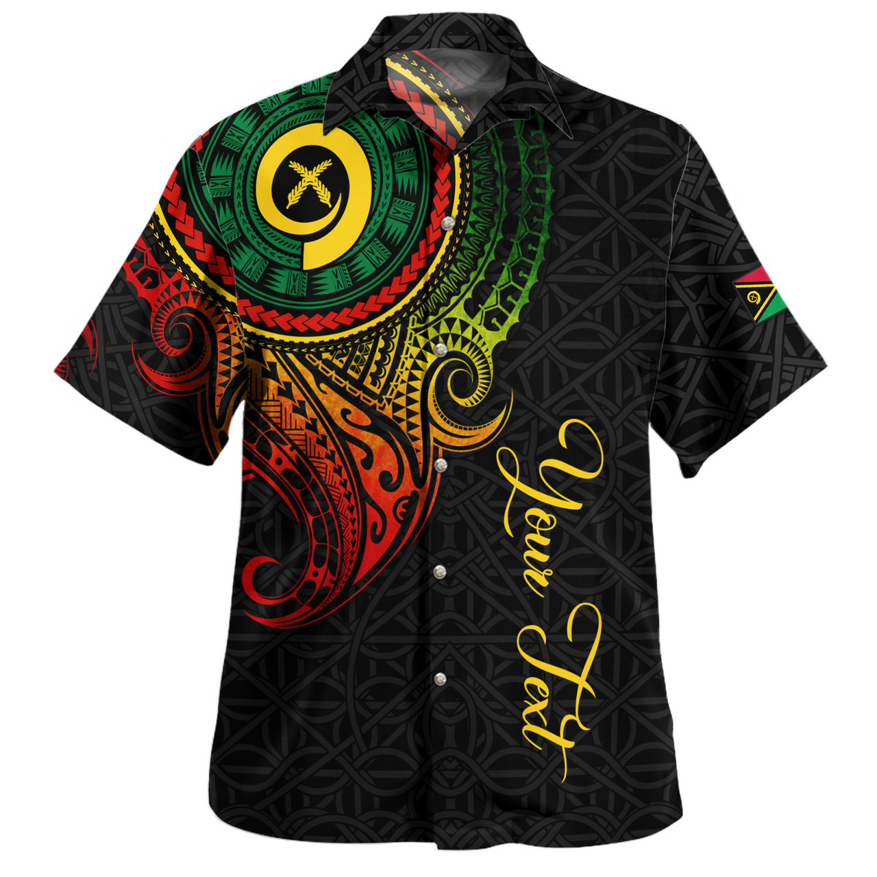 Vanuatu Hawaiian Shirt Custom Vanuatu Seal Mutis En Atan Patterns Reggae Color