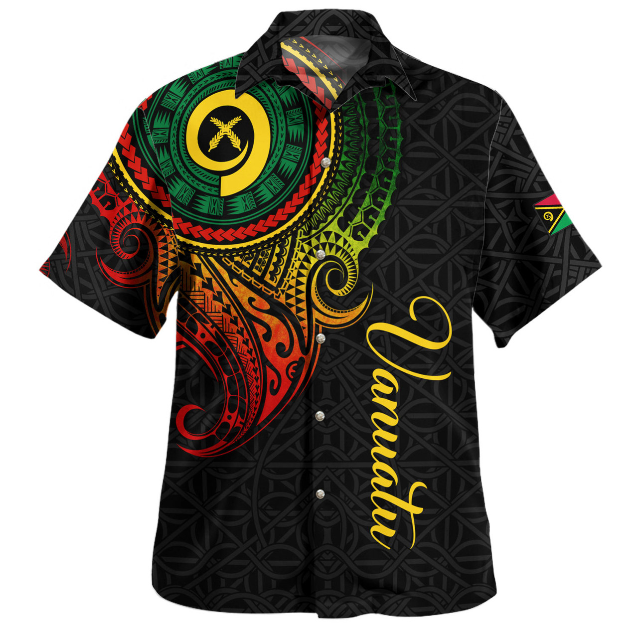 Vanuatu Hawaiian Shirt Custom Vanuatu Seal Mutis En Atan Patterns Reggae Color