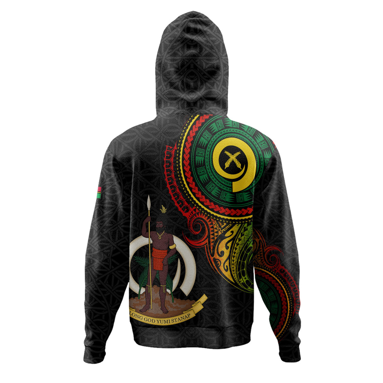 Vanuatu Hoodie Custom Vanuatu Seal Mutis En Atan Patterns Reggae Color