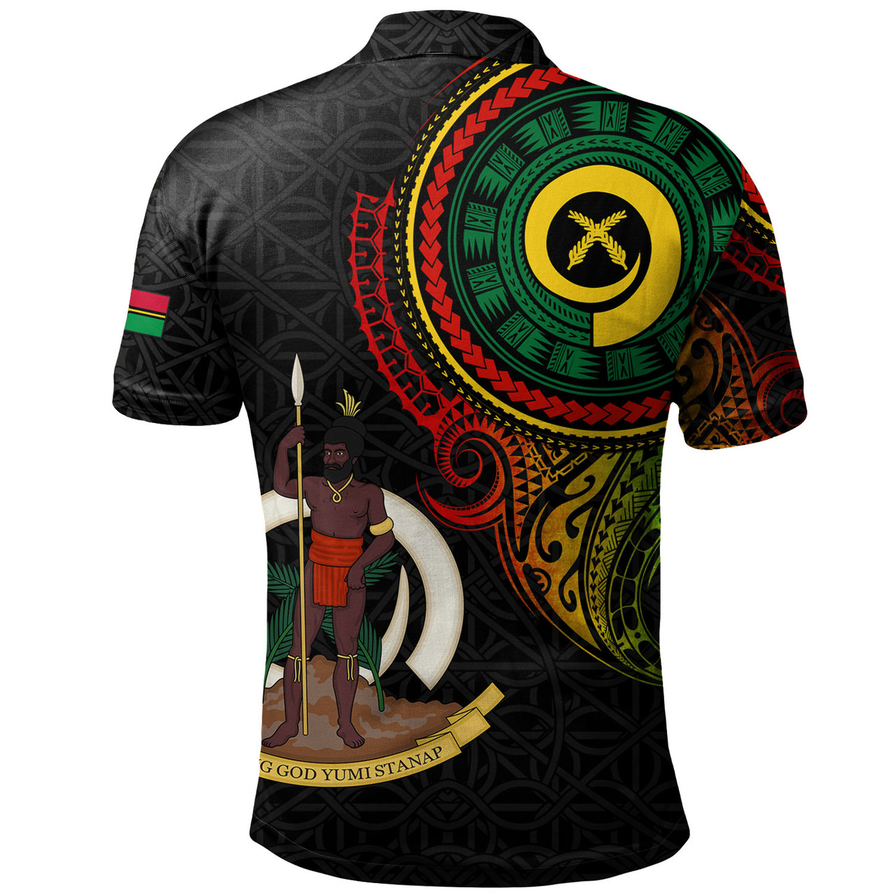 Vanuatu Polo Shirt Custom Vanuatu Seal Mutis En Atan Patterns Reggae Color