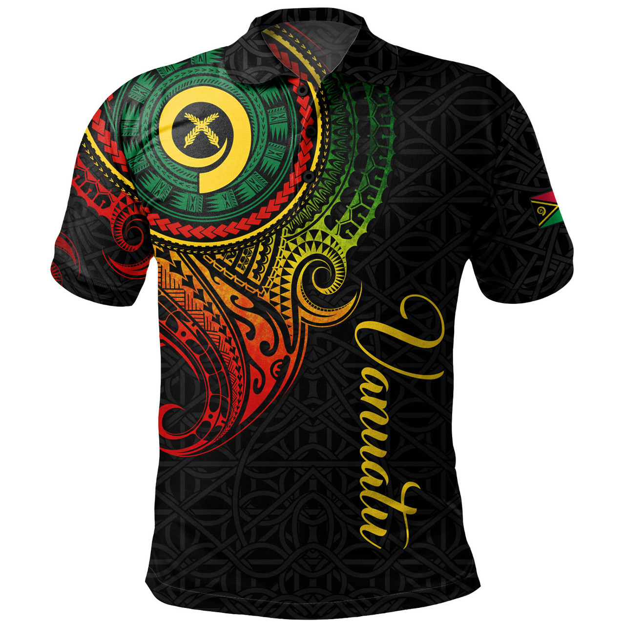 Vanuatu Polo Shirt Custom Vanuatu Seal Mutis En Atan Patterns Reggae Color