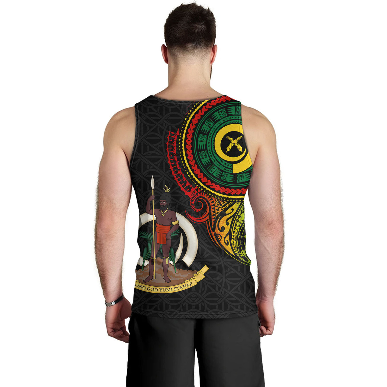 Vanuatu Tank Top Custom Vanuatu Seal Mutis En Atan Patterns Reggae Color