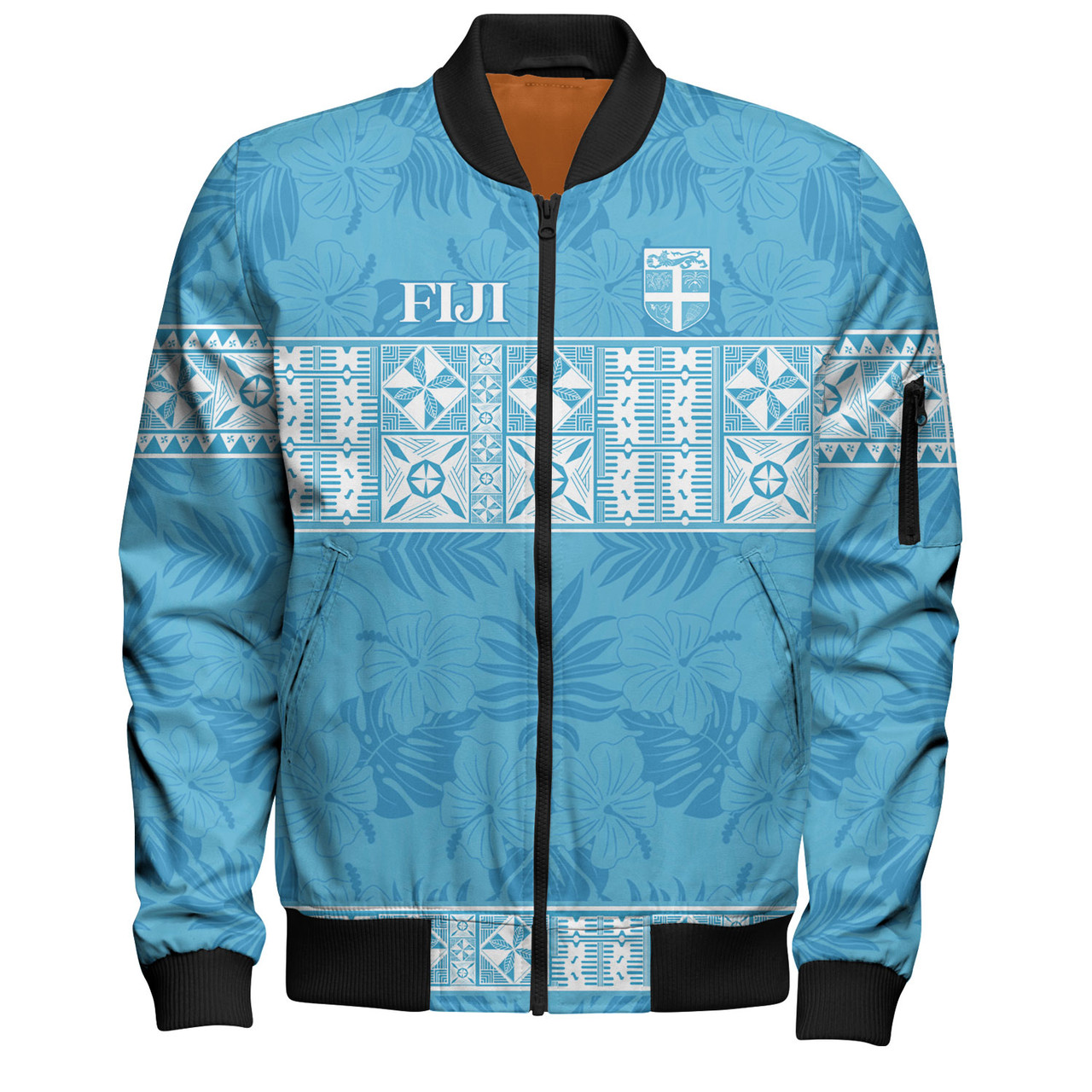 Fiji Bomber Jacket Custom Traditional Fijian Masi Pink Color