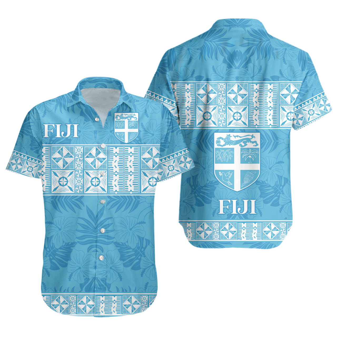 Fiji Short Sleeve Shirt Custom Traditional Fijian Masi Pink Color