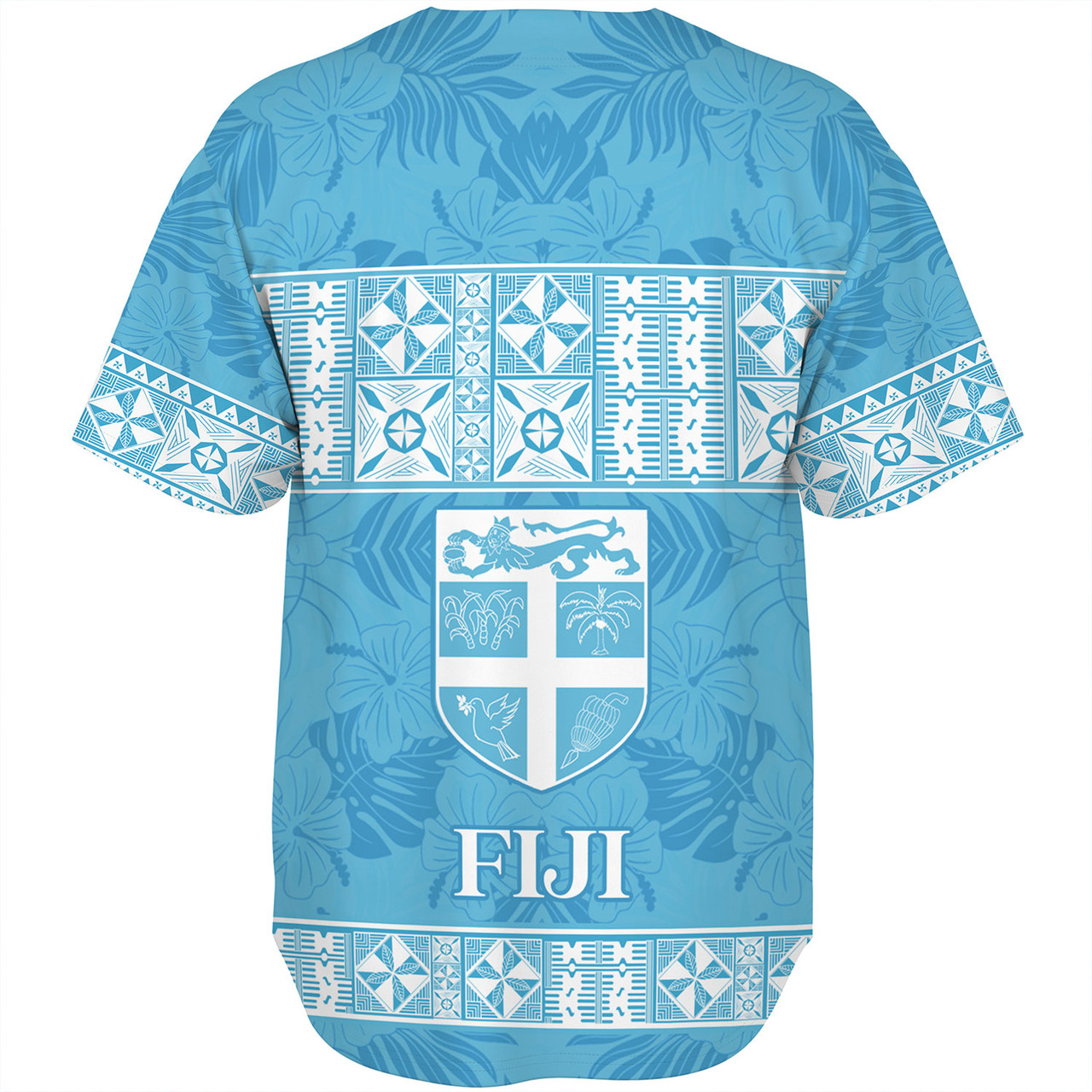 Fiji Baseball Shirt Custom Traditional Fijian Masi Pink Color