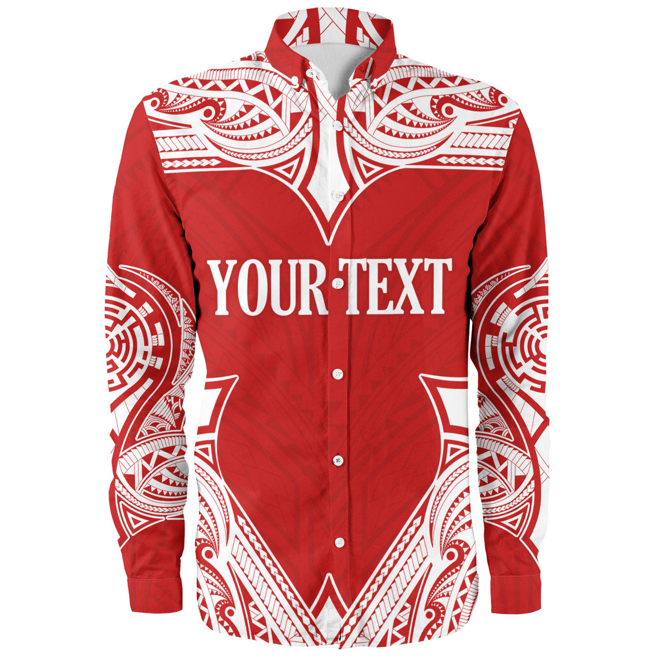 Tonga Long Sleeve Shirt - Custom Coat Of Arms With Patterns Flag Color