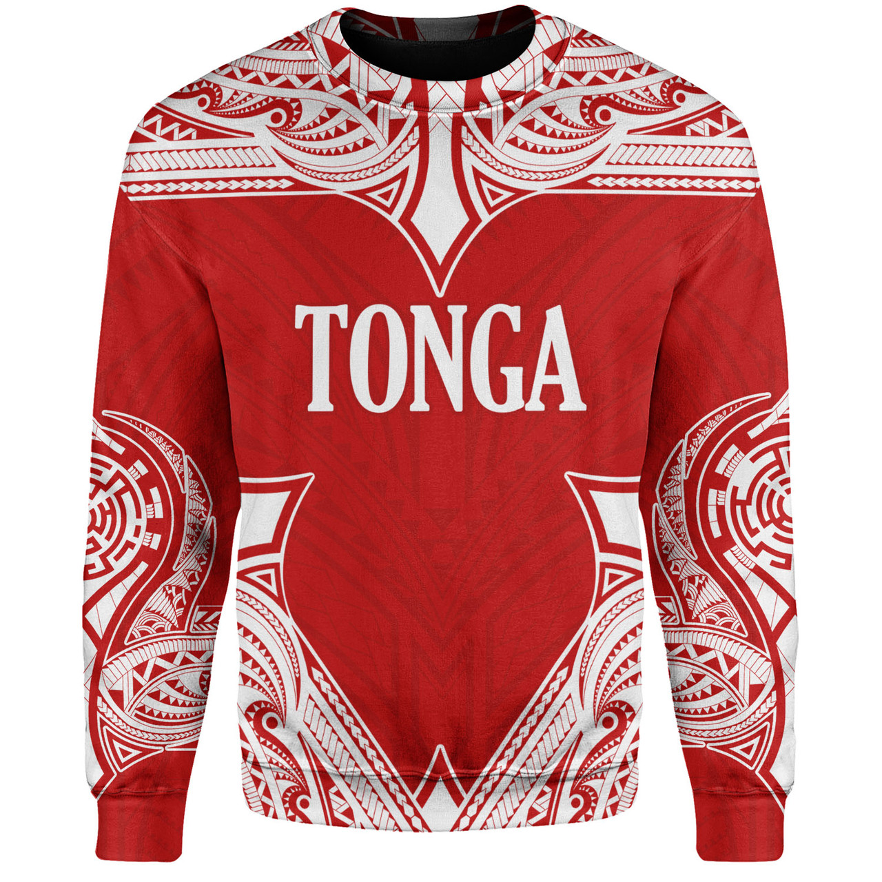 Tonga Sweatshirt - Custom Coat Of Arms With Patterns Flag Color