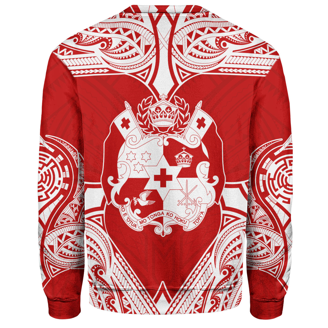 Tonga Sweatshirt - Custom Coat Of Arms With Patterns Flag Color