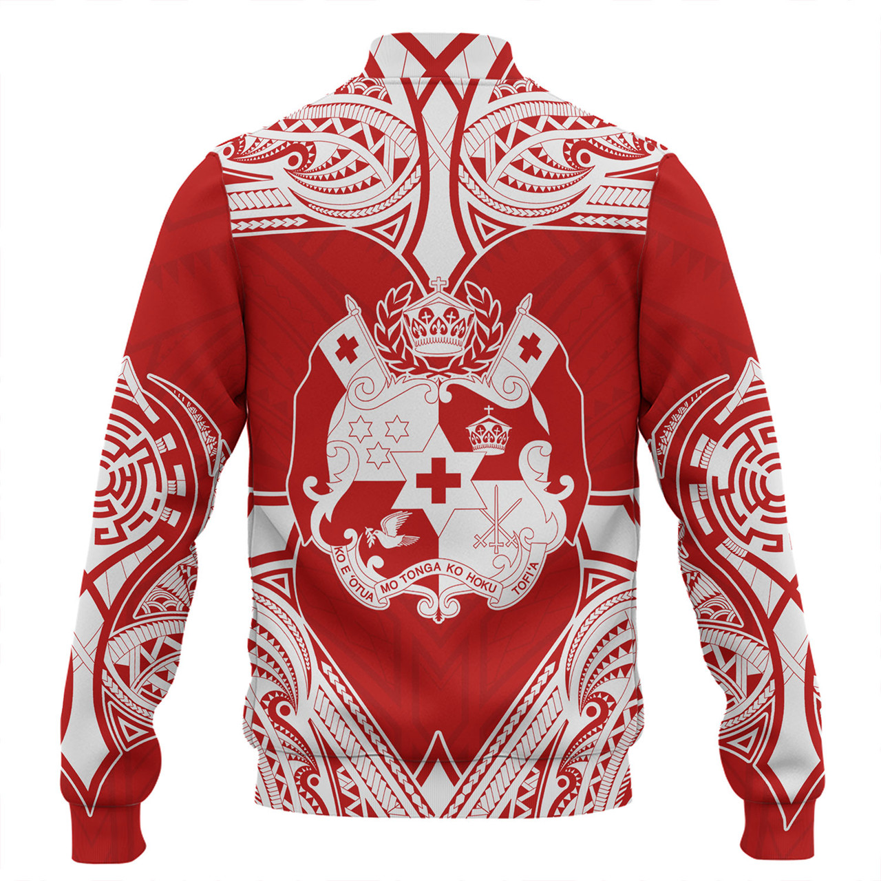 Tonga Baseball Jacket - Custom Coat Of Arms With Patterns Flag Color