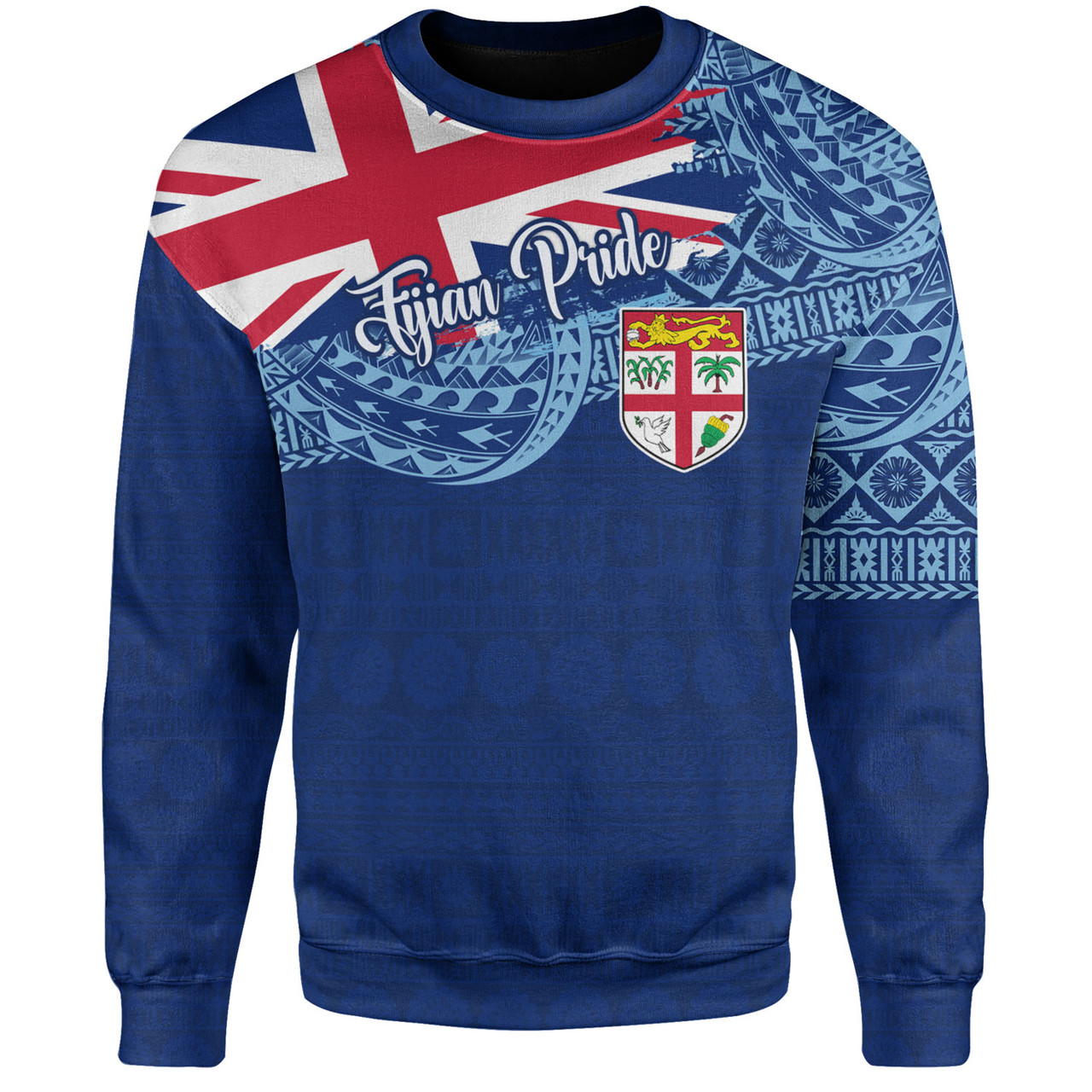 Fiji Sweatshirt - Custom Fijian Pride Masi Patterns