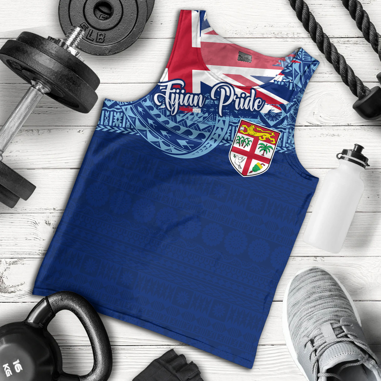 Fiji Tank Top - Custom Fijian Pride Masi Patterns