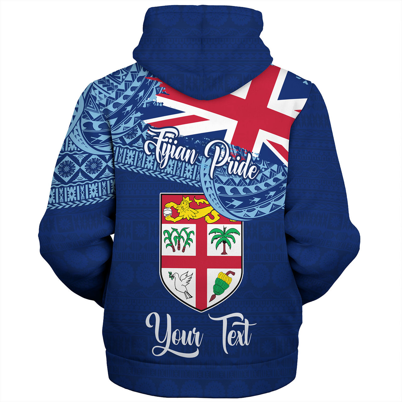 Fiji Sherpa Hoodie - Custom Fijian Pride Masi Patterns