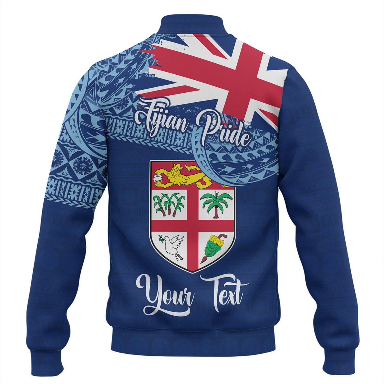 Fiji Baseball Jacket - Custom Fijian Pride Masi Patterns