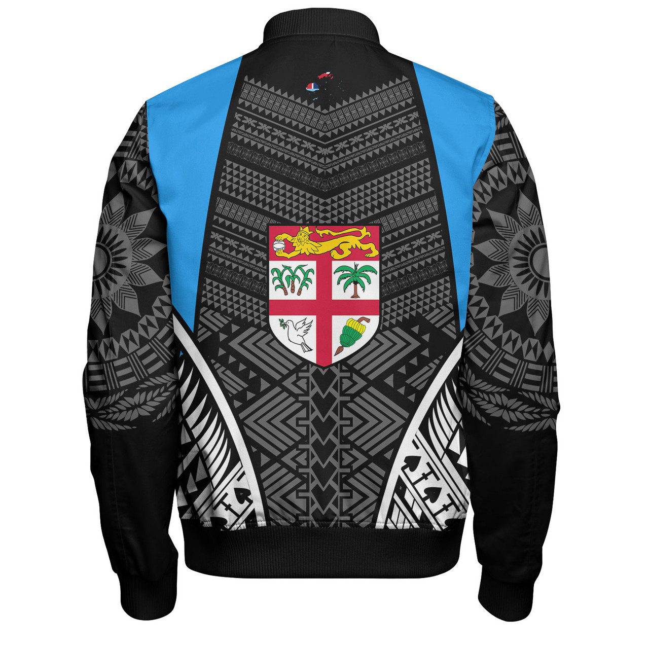 Fiji Bomber Jacket - Custom Fijian Tapa Patterns Sport Style