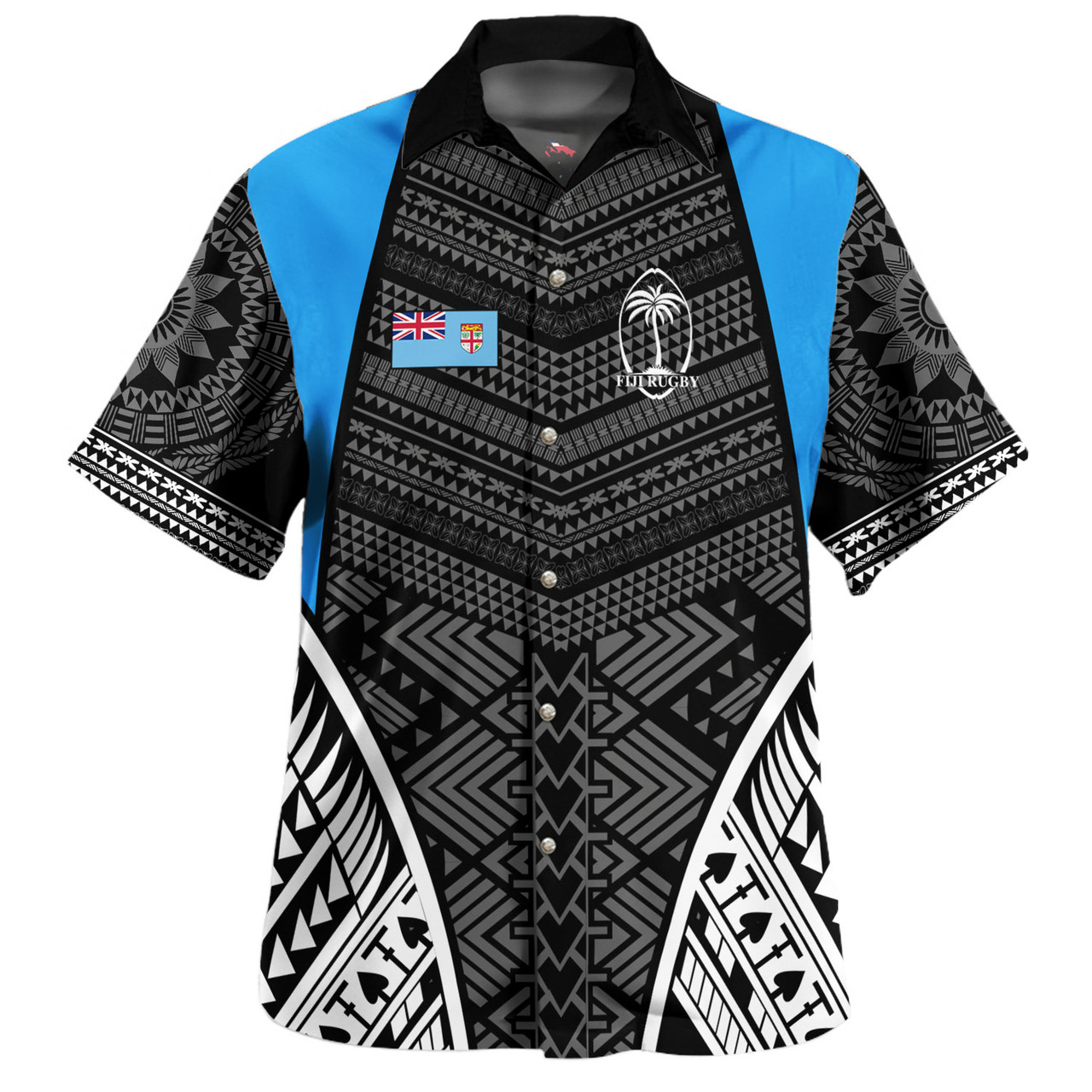 Fiji Hawaiian Shirt - Custom Fijian Tapa Patterns Sport Style